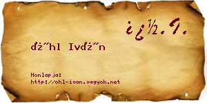 Öhl Iván névjegykártya